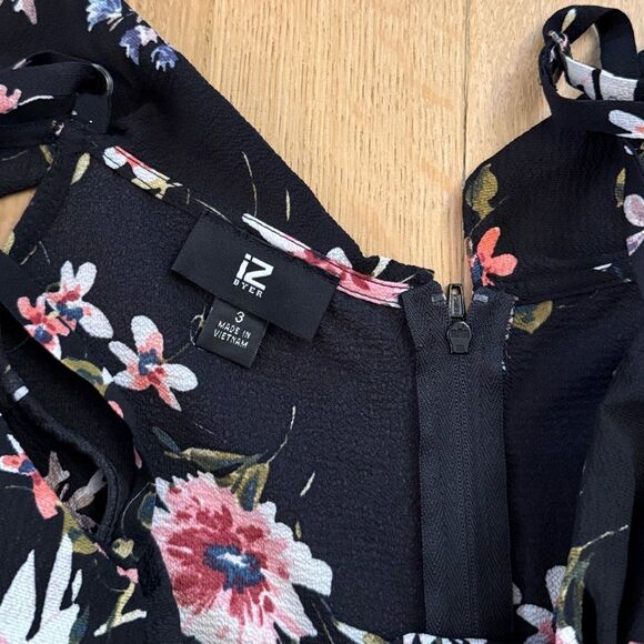 Iz Byer Black and Pink Asymmetrical Ruffled Sundress - Picture 6 of 9